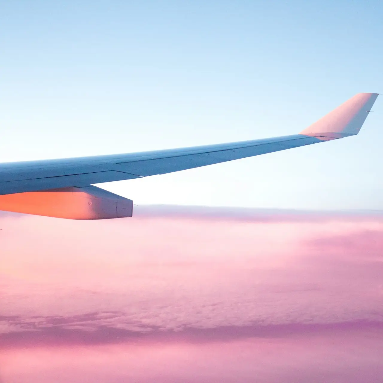aerial view of airplane wing
