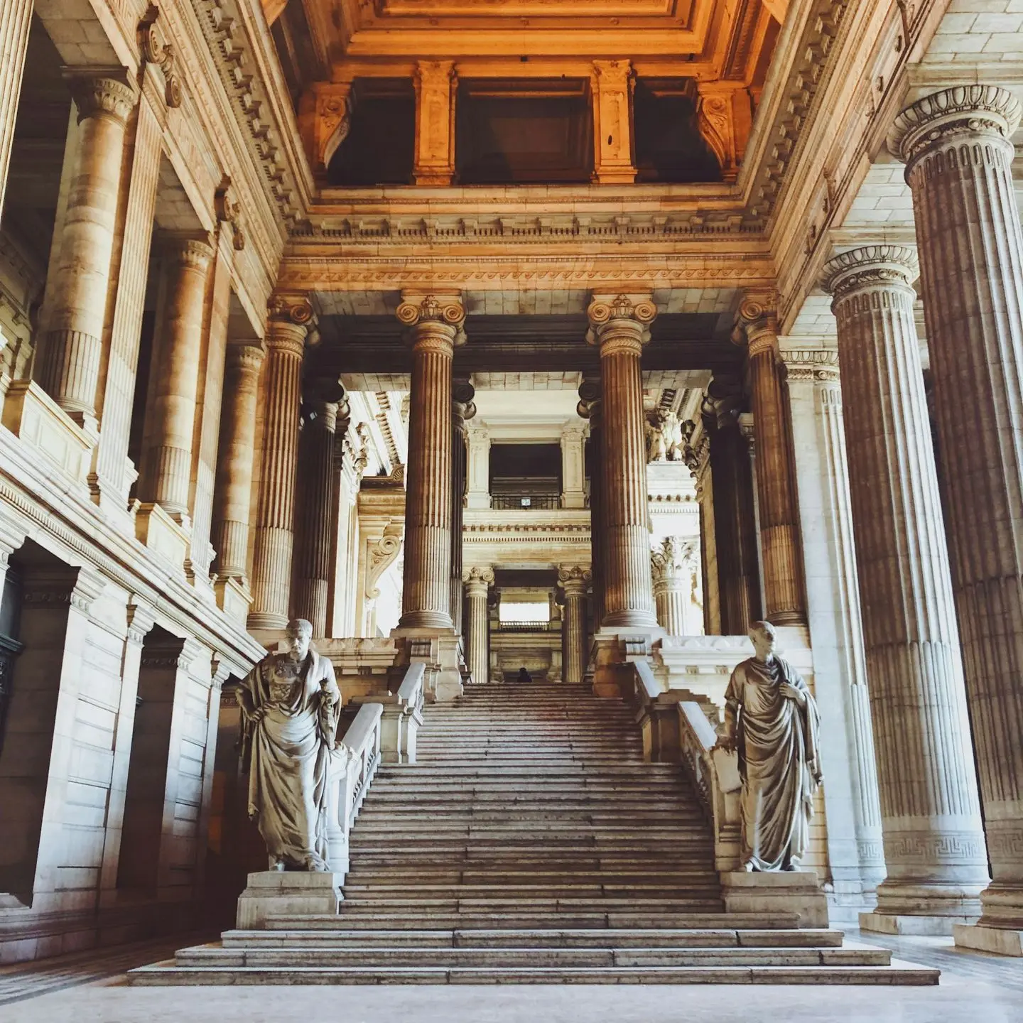 low angle photography of stair